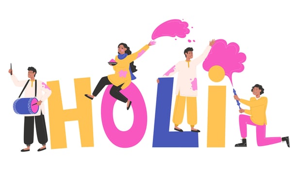 Happy Holi, Indian holiday festival of colors vector