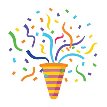 Party confetti popper exploding birthday. vector