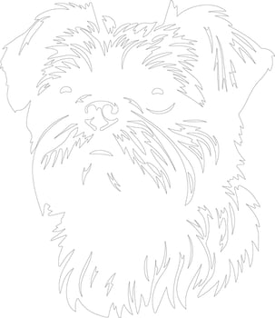 Brussels Griffon  outline silhouette vector