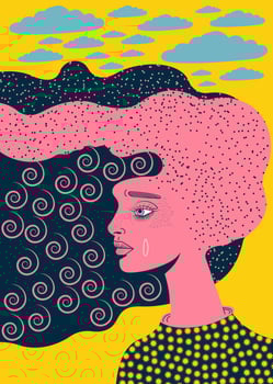 Captivating long haired woman illustration vector