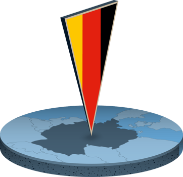 Germany flag and map in isometry png