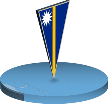 Nauru flag and map in isometry png