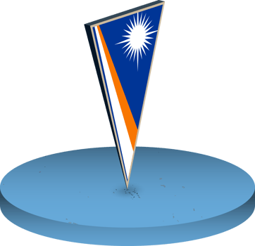 Marshall Islands flag and map in isometry png
