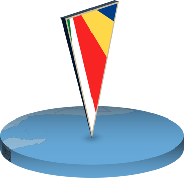 Seychelles flag and map in isometry png