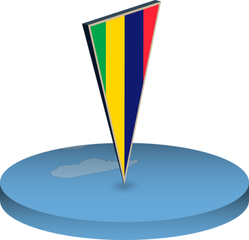 Mauritius flag and map in isometry png
