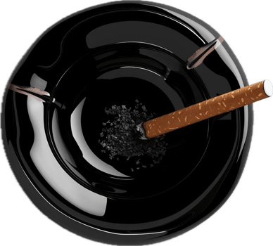 AI generated Cigarette Resting on Black Ashtray png