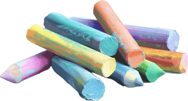 AI generated Colorful Chalk Sticks Piled png
