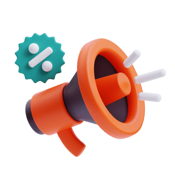 3D Promotion icon on transparent background png