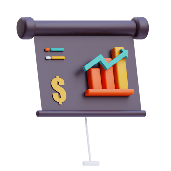 3D Growth Presentation icon on transparent background png