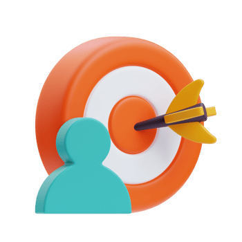 3D Target Audience icon on transparent background png