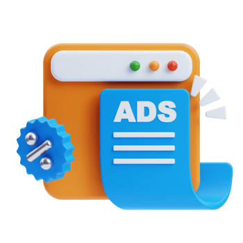 3D Advertisement icon on transparent background png