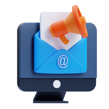 3D Email Marketing icon on transparent background png