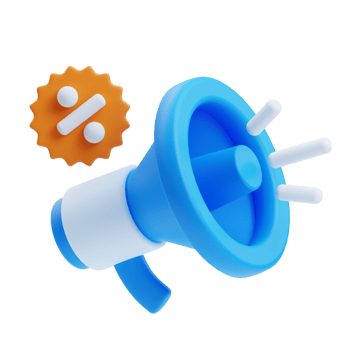 3D Promotion icon on transparent background png