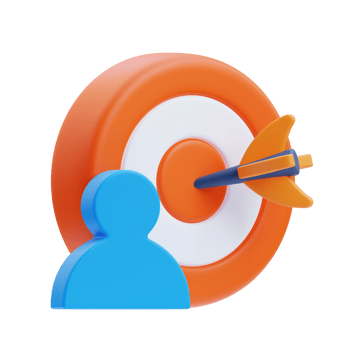 3D Target Audience icon on transparent background png