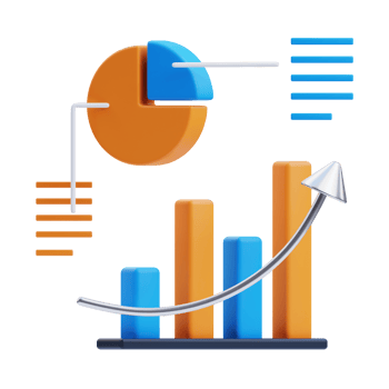 3D Statistic icon on transparent background png