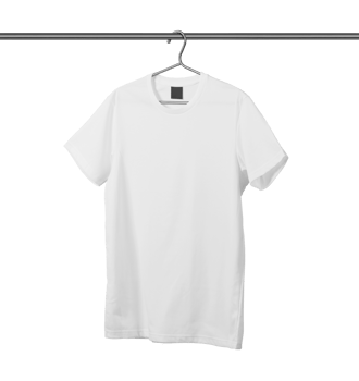 Front side and back side T-Shirt mockup template with clothes hanger png