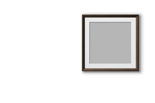 Template frame mockup on a yellow surface wall png