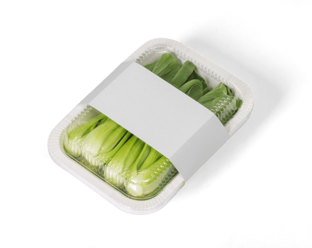 Takeaway food container round box mockup with vegetable png