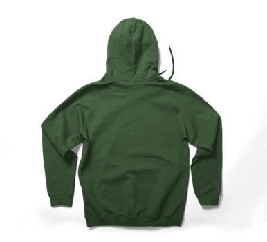 Back view of hoodie mockup template isolated png