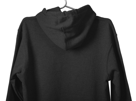 Back view of hoodie mockup template isolated png
