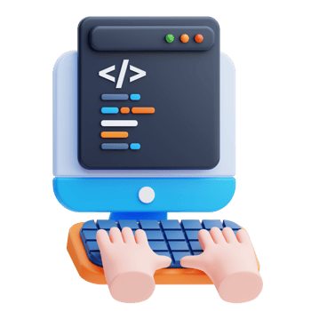 3D Developer icon on transparent background png