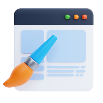 3D Web Template icon on transparent background png
