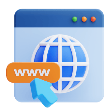 3D Web Address icon on transparent background png