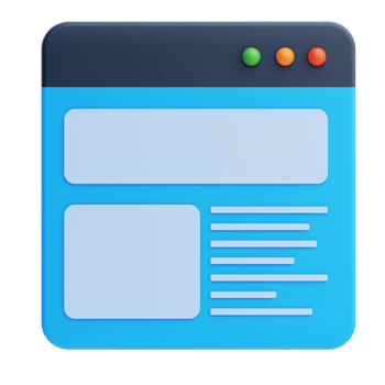 3D Web Layout icon on transparent background png