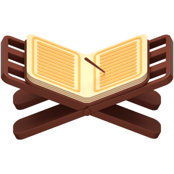 3D Opened Al-Qur-an icon on transparent background png