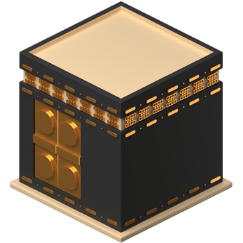 3D Kaaba icon on transparent background png