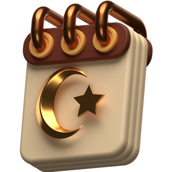 3D Islamic Calendar icon on transparent background png