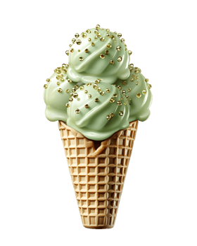 AI generated Matcha Ice Cream Isolated on Transparent Background. Dripping and Melting Green Ice Cream. Generative Ai png