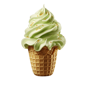 AI generated Matcha Ice Cream Isolated on Transparent Background. Dripping and Melting Green Ice Cream. Generative Ai png