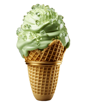 AI generated Matcha Ice Cream Isolated on Transparent Background. Dripping and Melting Green Ice Cream. Generative Ai png