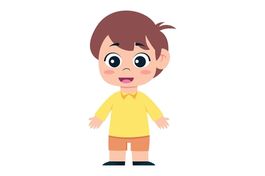 Cute Little Boy Character Design Illustration vector