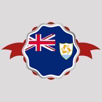 Creative Anguilla Flag Sticker Emblem vector