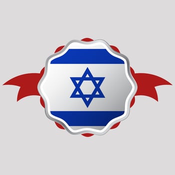 Creative Israel Flag Sticker Emblem vector