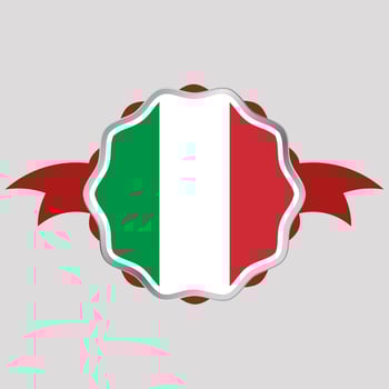 Creative Italy Flag Sticker Emblem vector