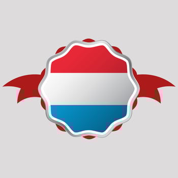 Creative Luxembourg Flag Sticker Emblem vector