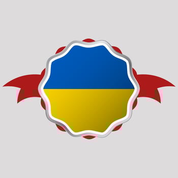 Creative Ukraine Flag Sticker Emblem vector