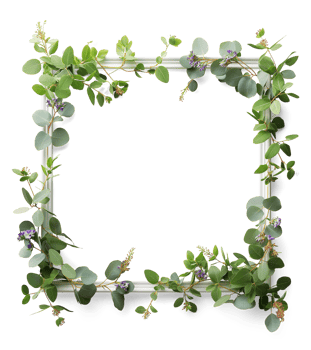 AI generated White photo frame intertwined with a colorful flower and eucalyptus green leaves arrangement, Decorative your picture with floral and leaf, AI generated, PNG transparent with shadow