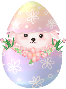 cute rabbit with flowers, easter bunny with easter eggs png