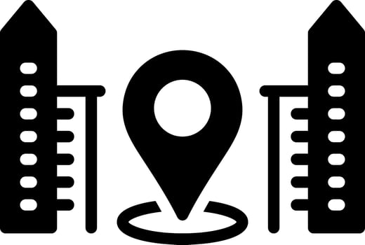 Solid black icon for location vector
