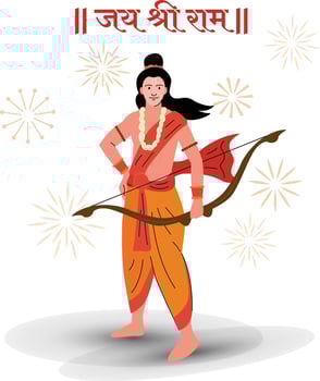 prabhu shree ram standing, lord ram vector