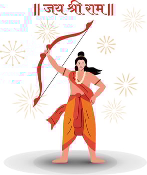 prabhu shree ram standing, lord ram vector