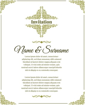 royal invite template design vector