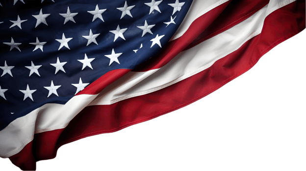 AI generated flag of the united states of america png