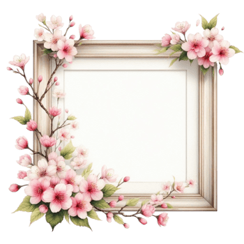 AI generated a frame with flowers png