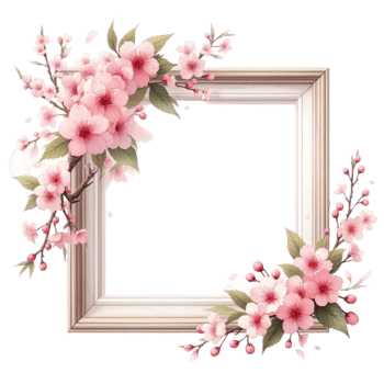 AI generated a frame with flowers png