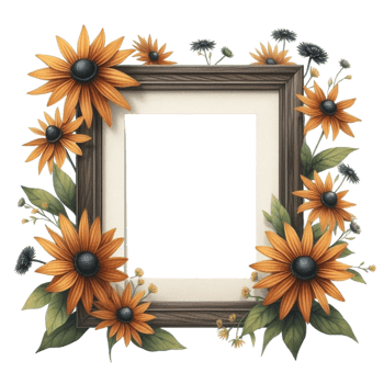 AI generated a frame with flowers png